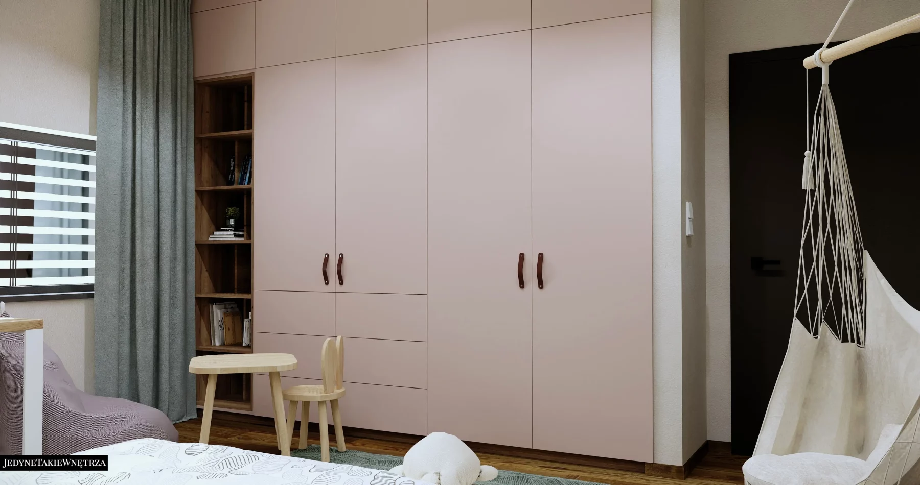 architekt-projektant-wnetrz-gdansk-trojmiasto-warszawa-krakow-aranżacja-pokoju-dziewczynki-pod-skosem (3)-min